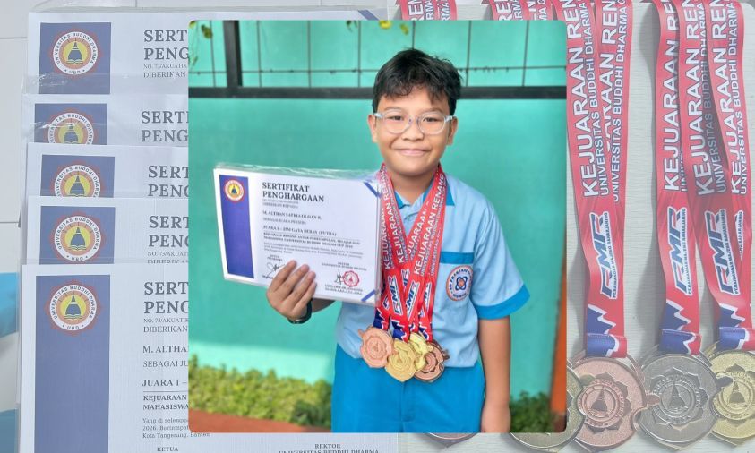 Borong 5 Medali! Muhammad Althan Tampil Gemilang di Buddhi Dharma Cup 2026