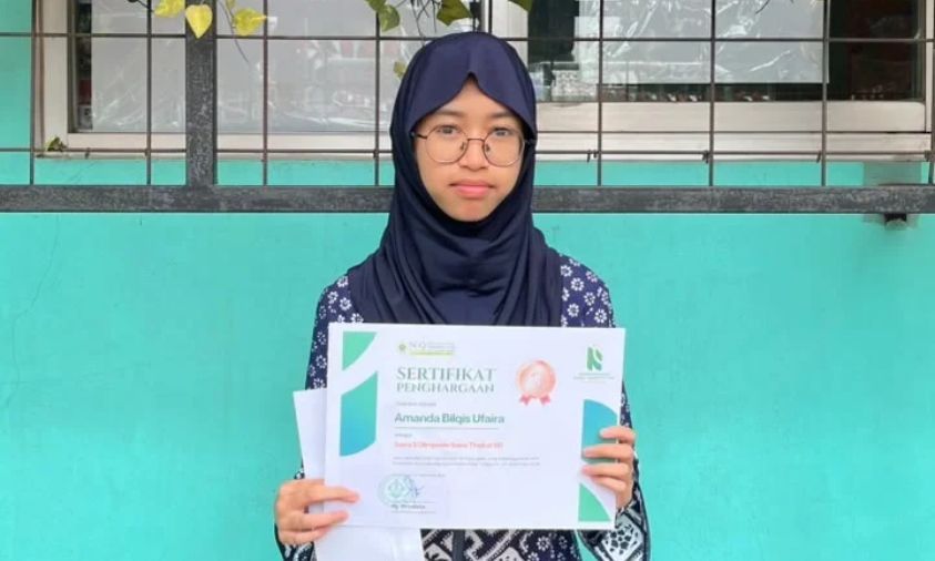 Prestasi Membanggakan, Amanda Bilqis Bersaing dengan 53 Peserta dan Raih Juara 3 Olimpiade Sains NSC